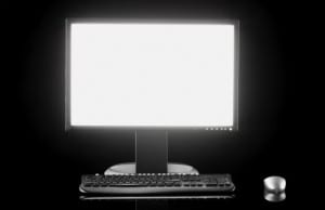Glowing computer monitor