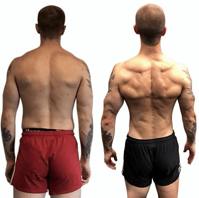before and after body transformation with LEP Fitness 